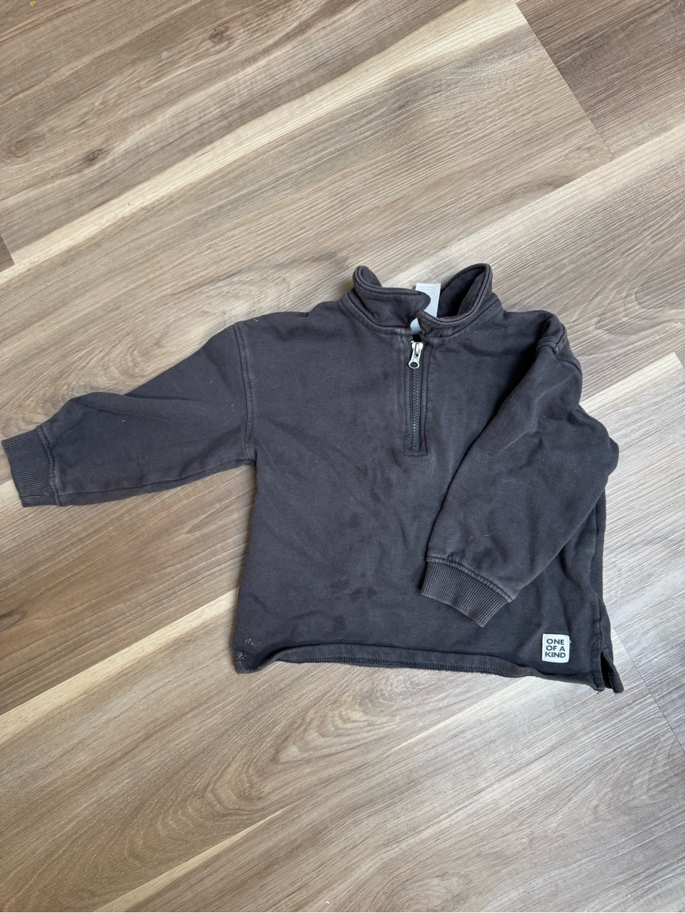Zara Kids Black Quarter-Zip Pullover Sweatshirt